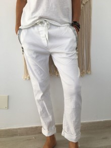 SILVER ZIP PANT